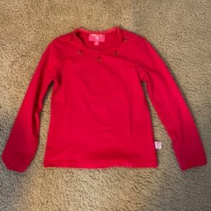 GIRLS MIM-Pi RED ROSES COTTON LONG SLEEVE SHORT